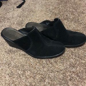 Etienne Aigner black suede flats slip on size 9